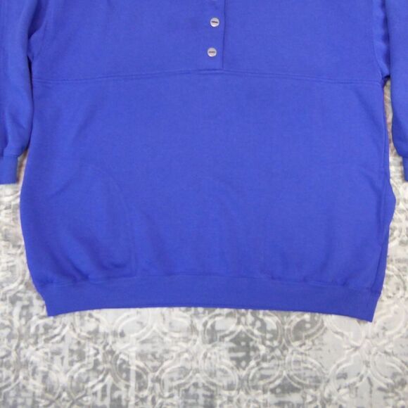 Vintage Mervyns Cheetah Sweatshirt Mens Large Blue 1/4 Button 3/4 Sleeve 90s - Picture 6 of 10